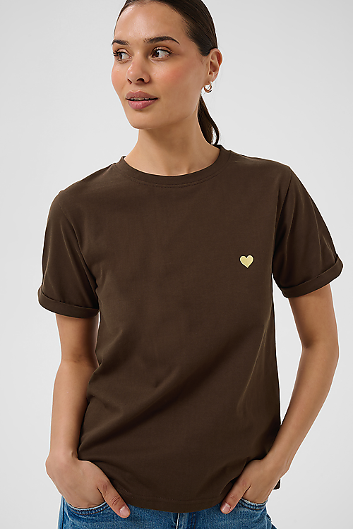 Herz T-Shirt - Braun