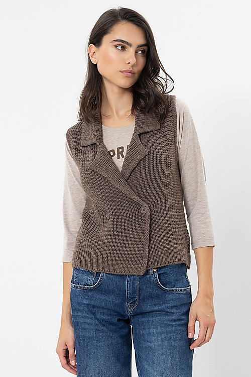 Susa Strickgilet - Braun