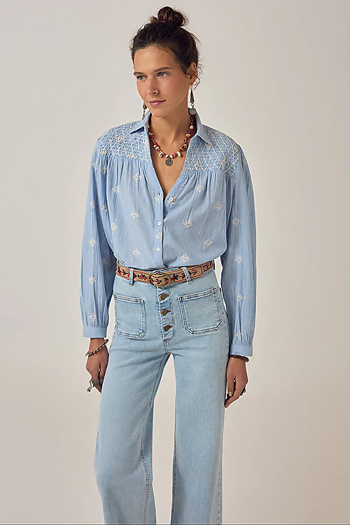Bluse James - Hellblau
