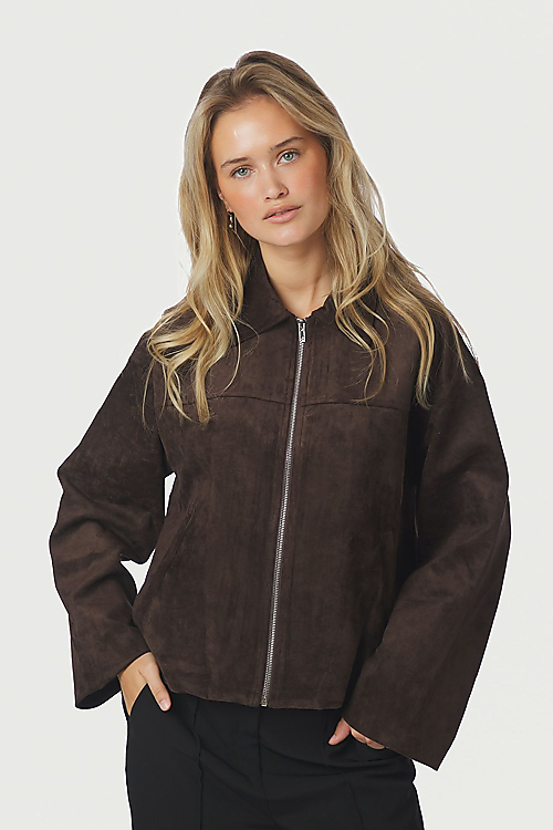 Titan Wildlederimitat Jacke - Braun