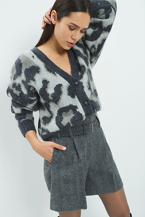 Strickcardigan Leo Grau
