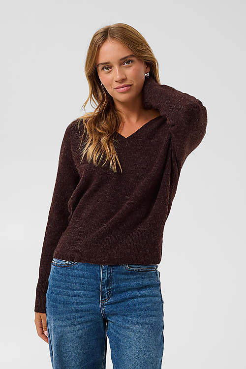Niel V-Ausschnitt Pullover - Bordeaux