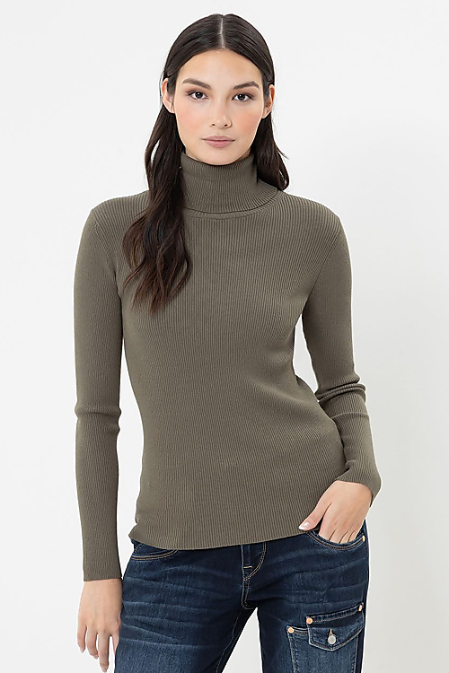 Sinah Rollkragenpullover Olivgrün