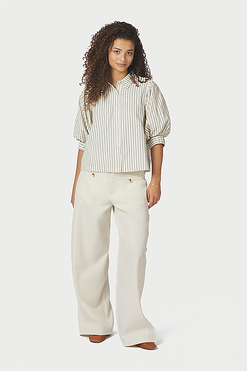 Etta gestreifte Bluse - Off White
