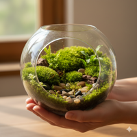 森の癒し：苔テラリウム