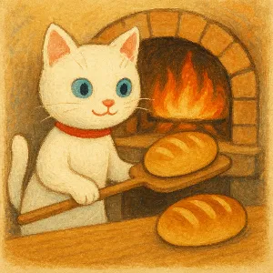 パンを焼く猫