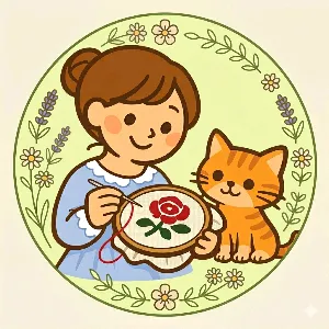 ネココ＠花とネコの刺繍