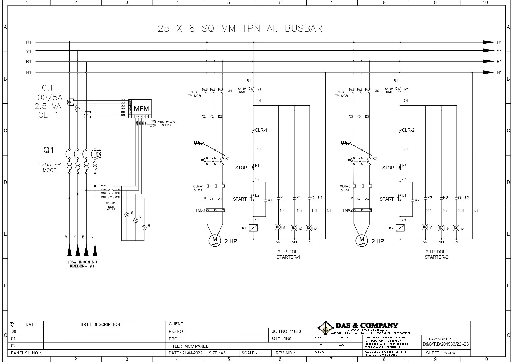 mcc single line diagram