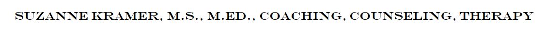 Suzanne Kramer, M.S., M.Ed., LMHC, Coaching, Counseling, & Therapy