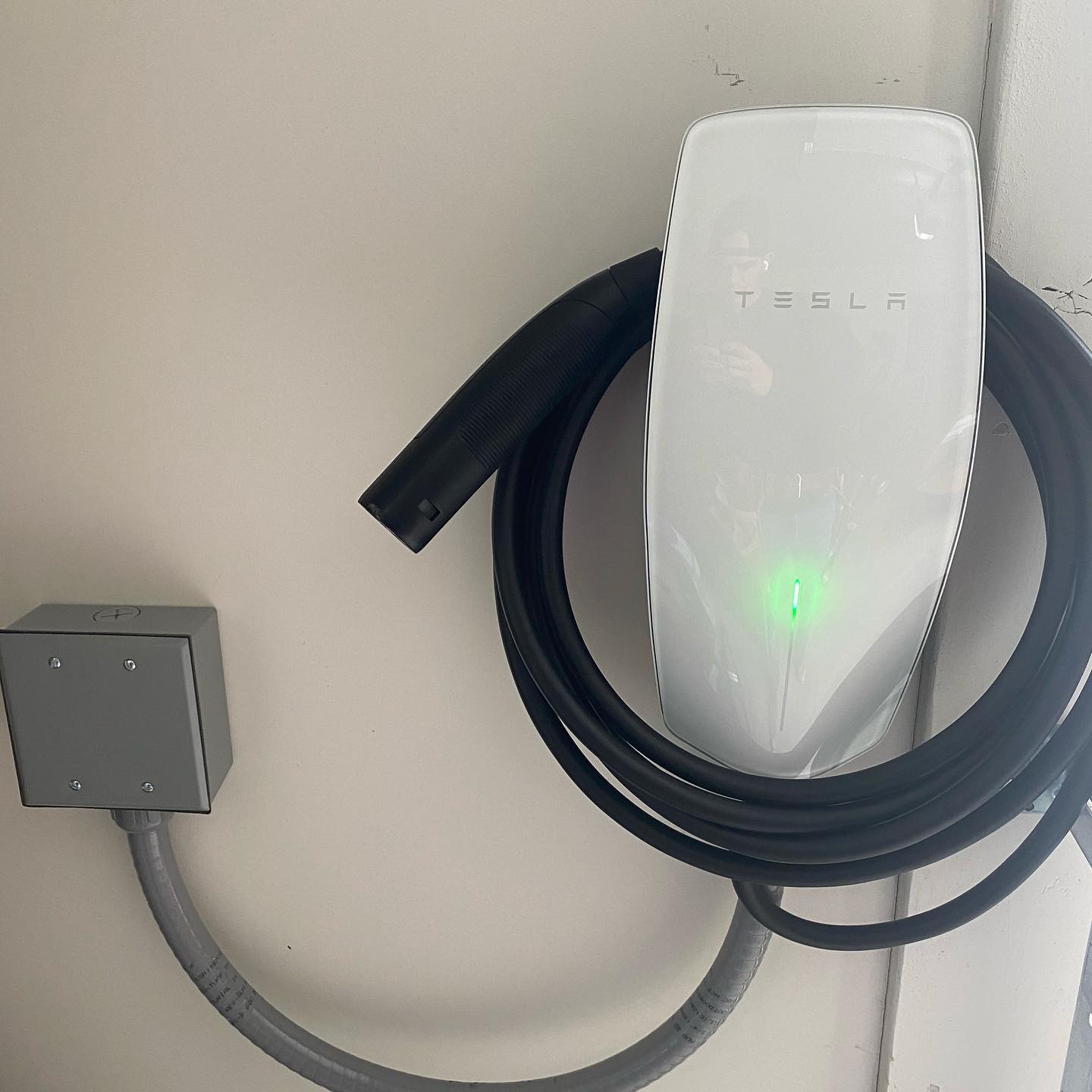 Tesla charging station installation in Phoenix garage