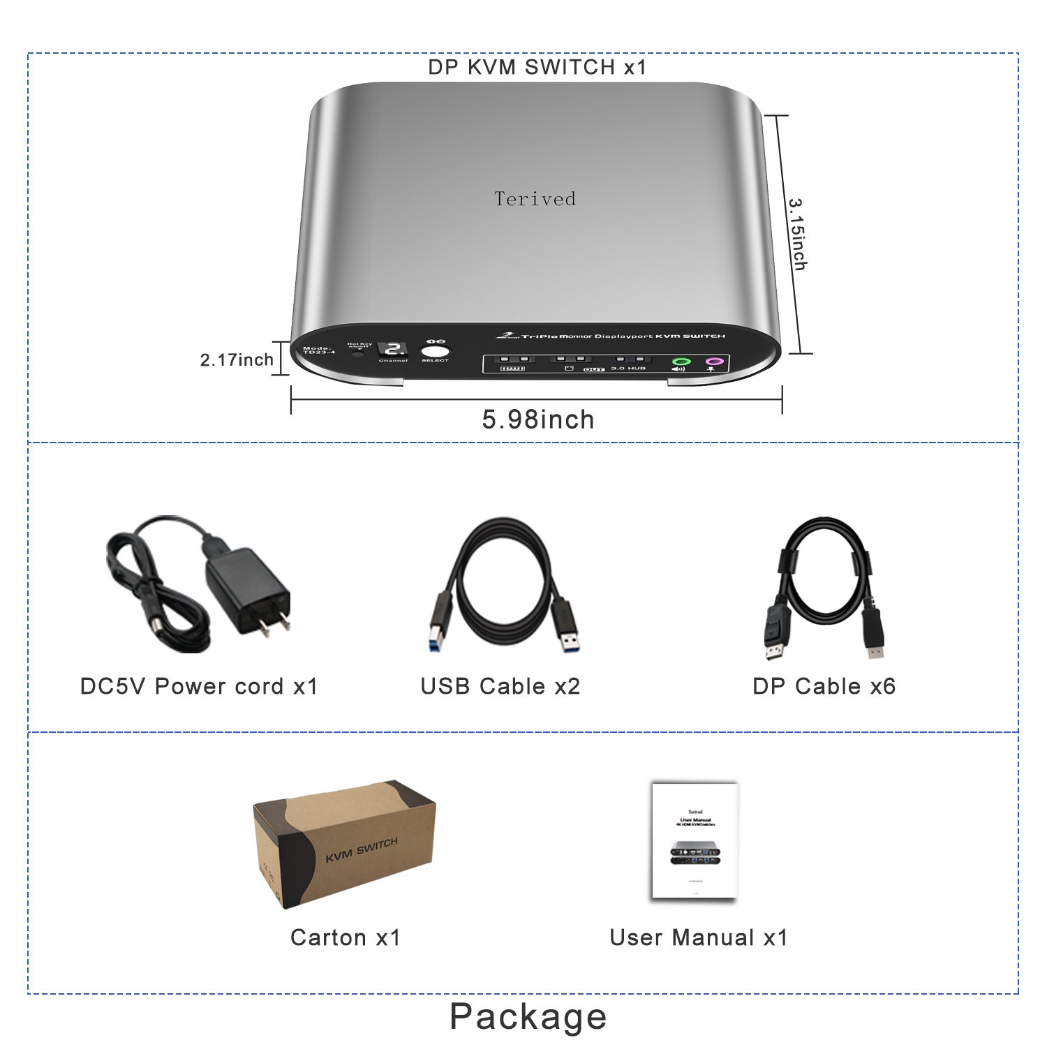 3 Monitor USB 3.0 DP - Terived