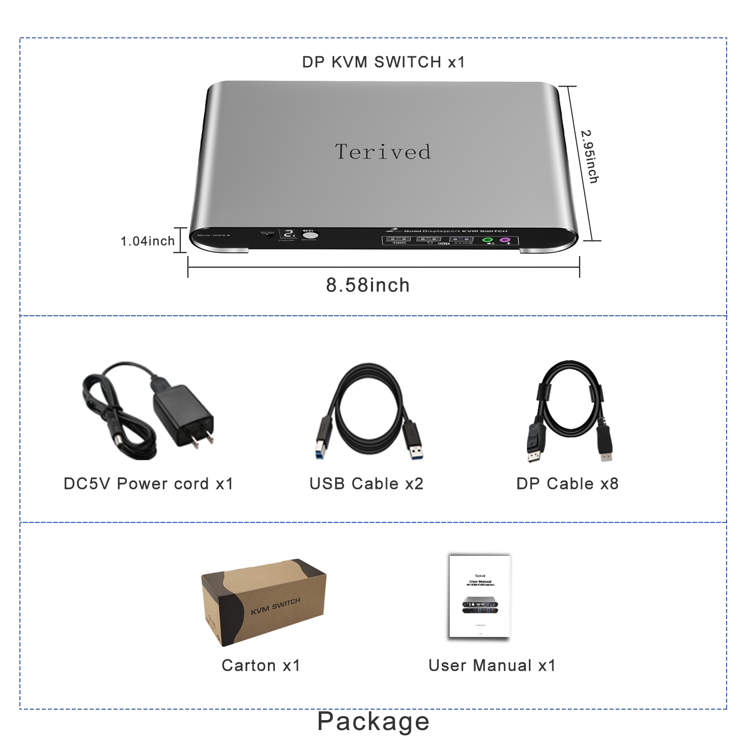 4 Monitor USB 3.0 DP - Terived