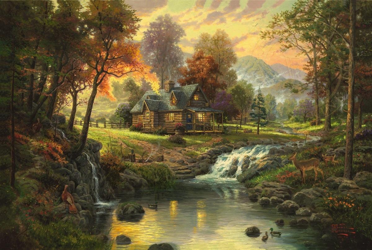 Thomas Kinkade - Mad Hatter's Tea Party SN Canvas