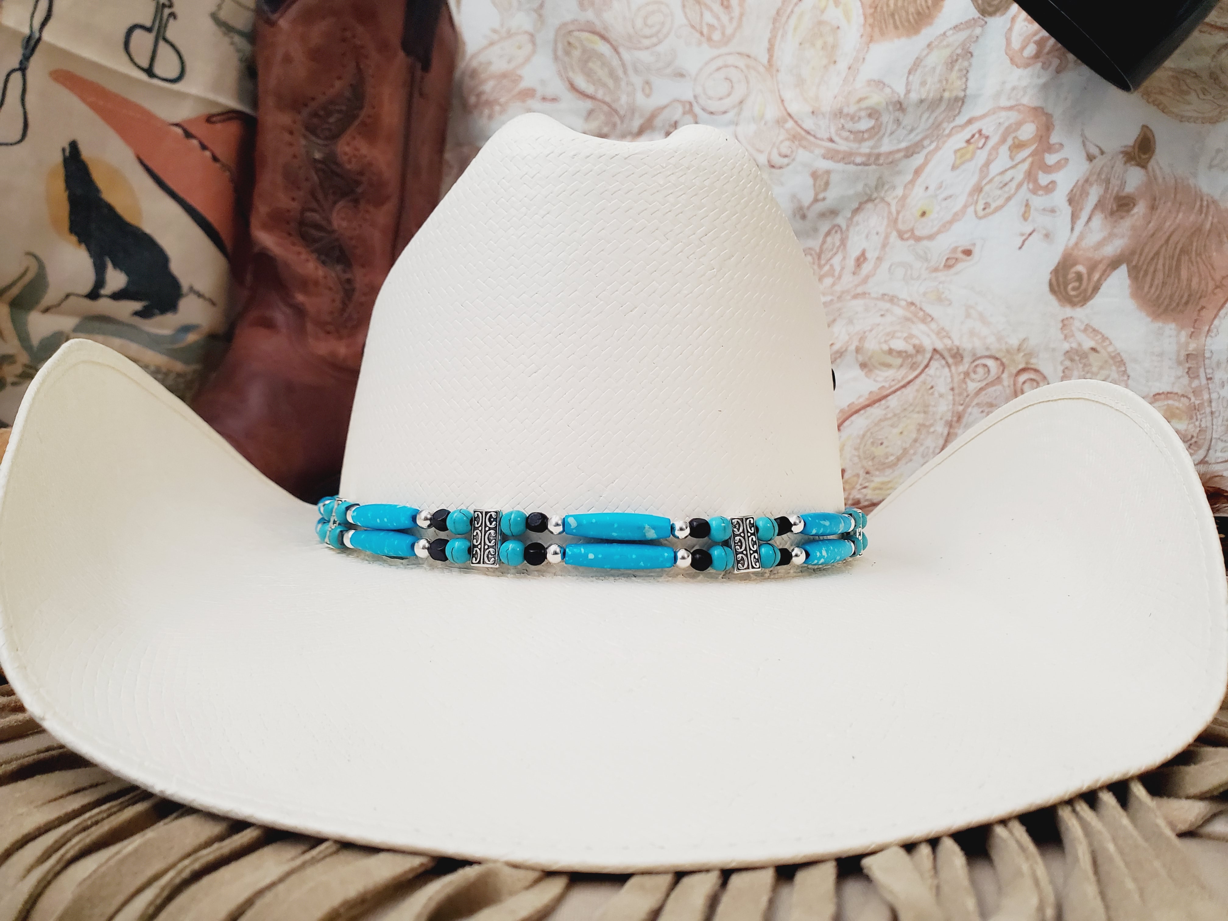 6 Strand Beaded Concho Hat Band