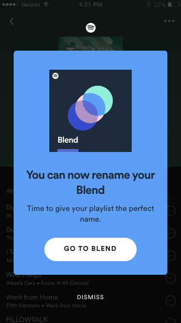 In-app message example feat. Blend