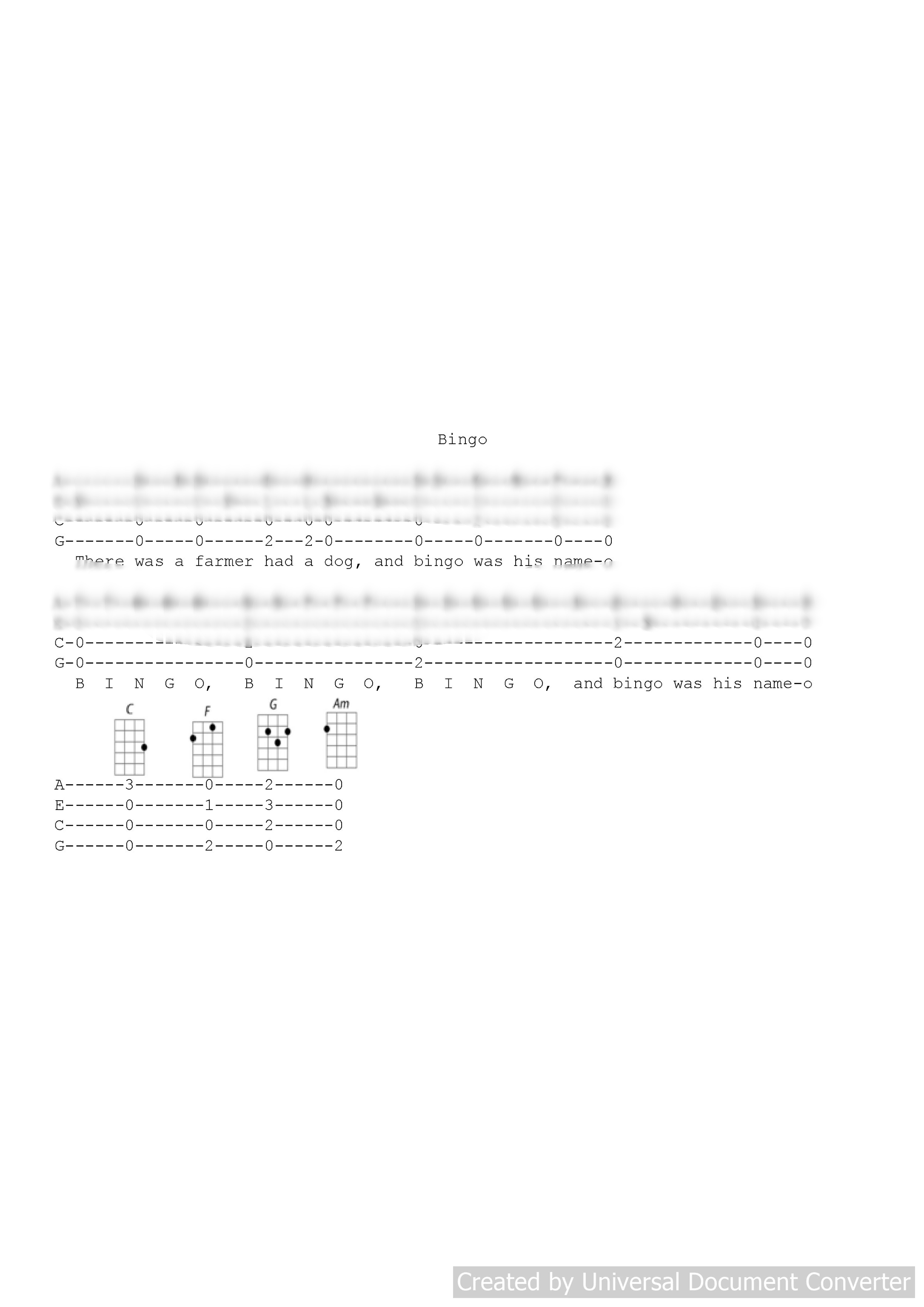 Nursery Rhymes Ukulele Tabs - valentine day