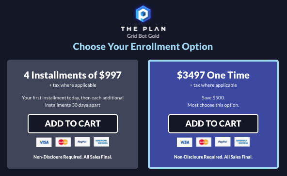 The Plan Pricing: