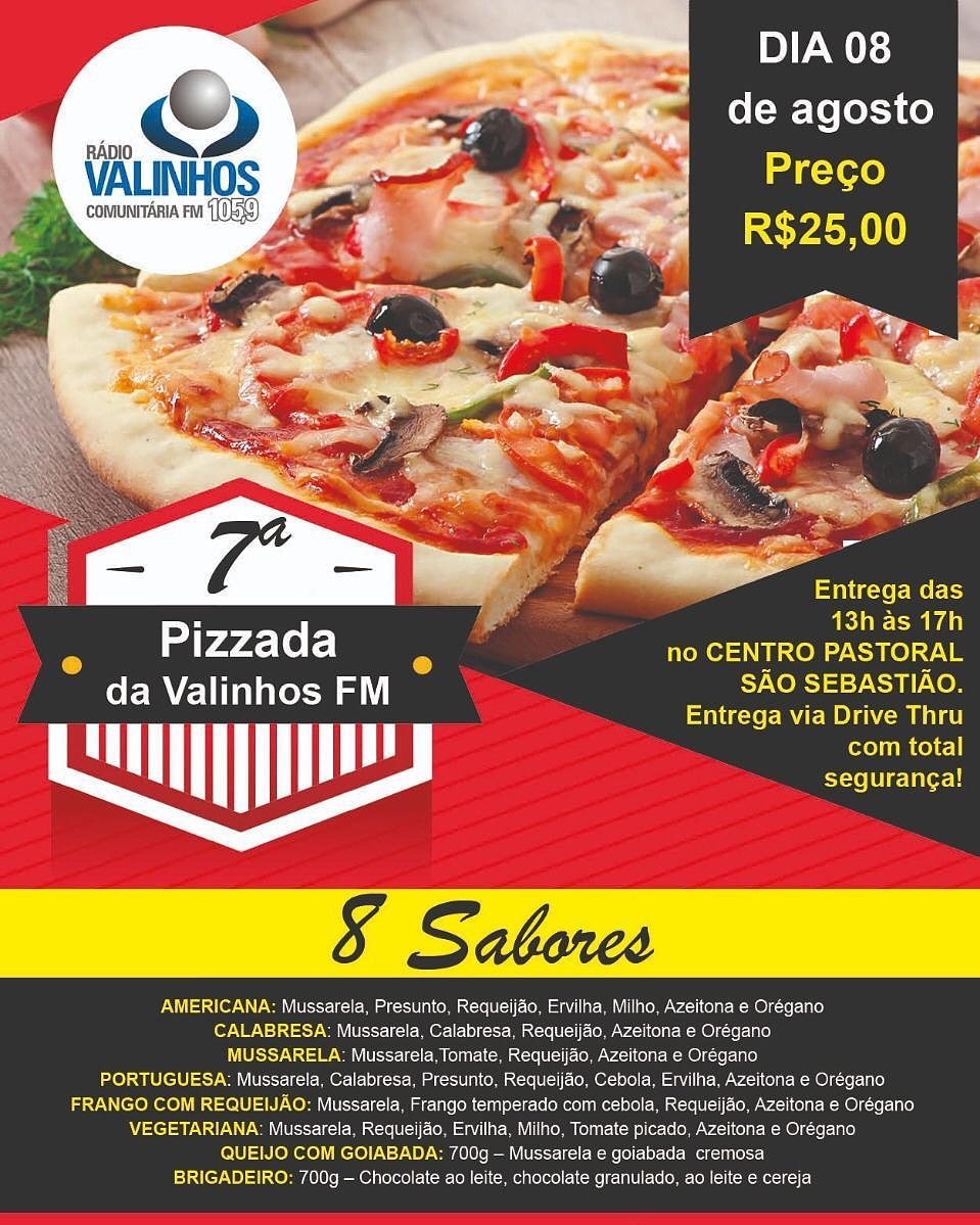 Pizzas vegetarianas em Valinhos, SP