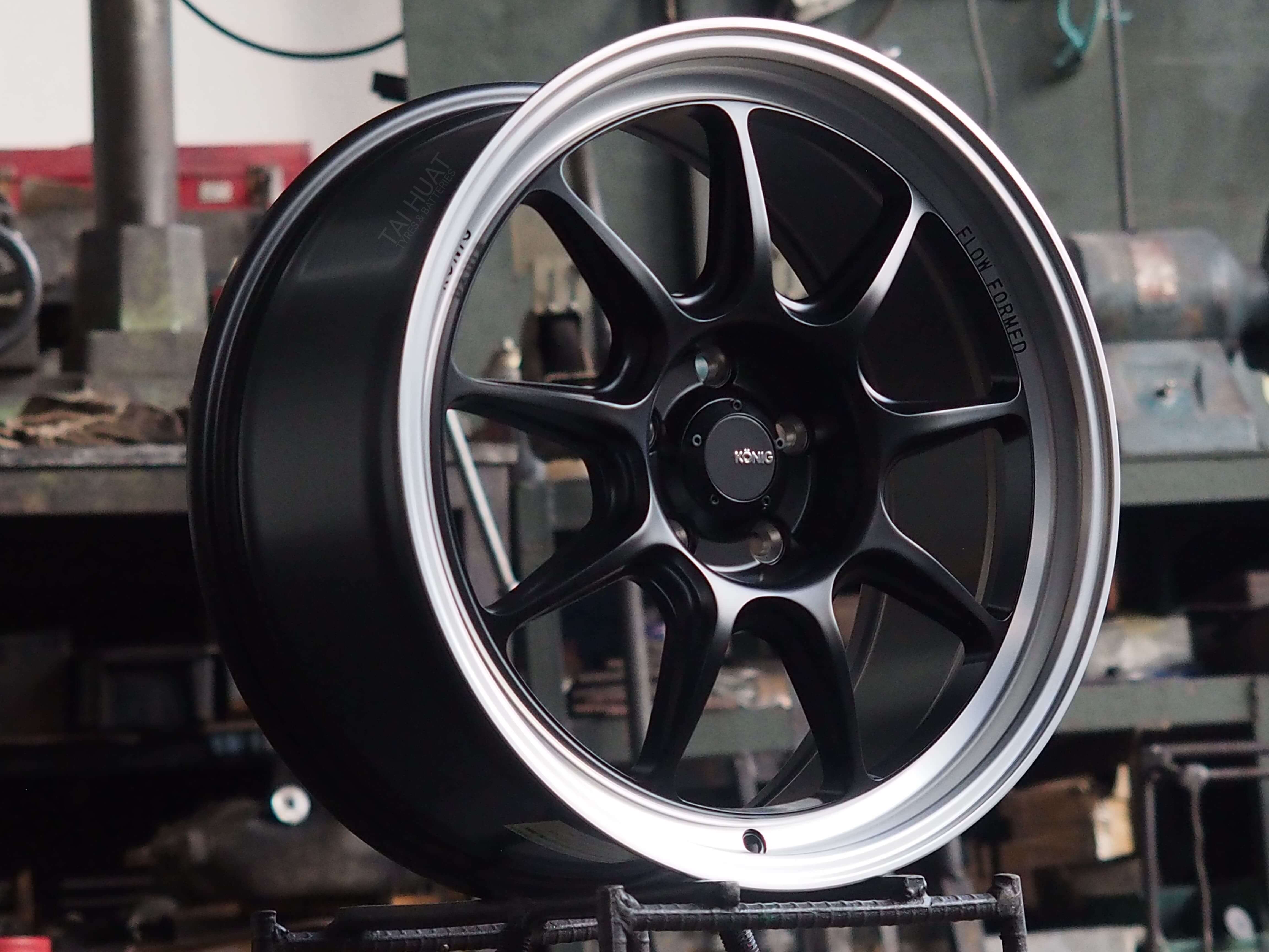 Konig Countergram 17x8 4x100 ET45 Matte Black / Matte Machined Lip main image 0