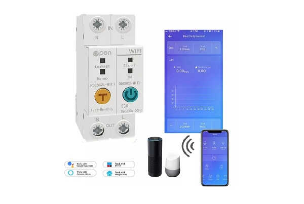 Disjoncteur connecté Tuya SmartLife WIFI Rail Din 2P 4P