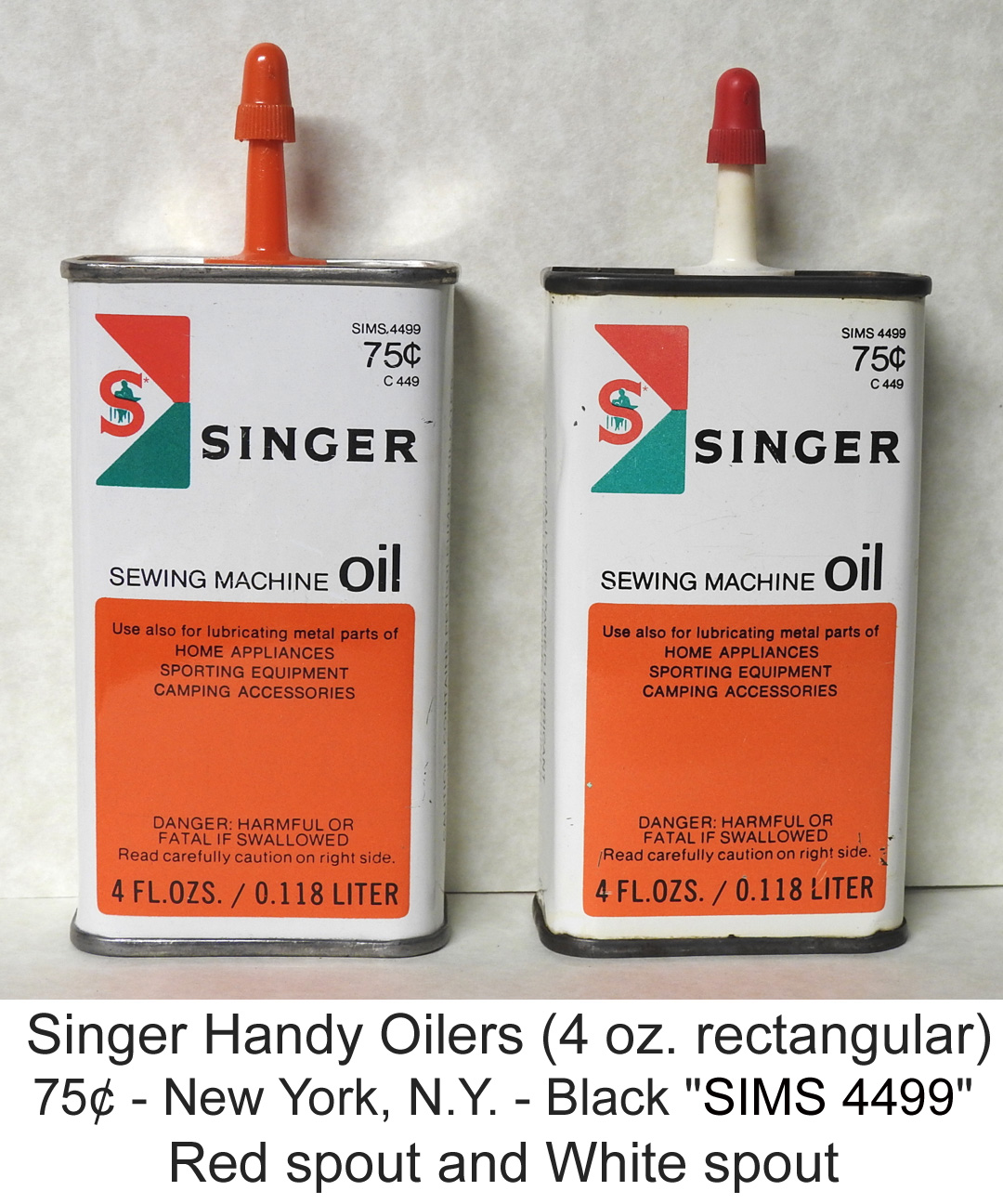 Vintage Singer Sewing Machine Oil 4 oz Tin Can Advertising Sims 4499