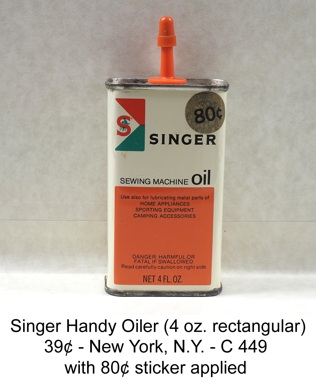 Vintage Singer Sewing Machine Oil Can 30 Cents