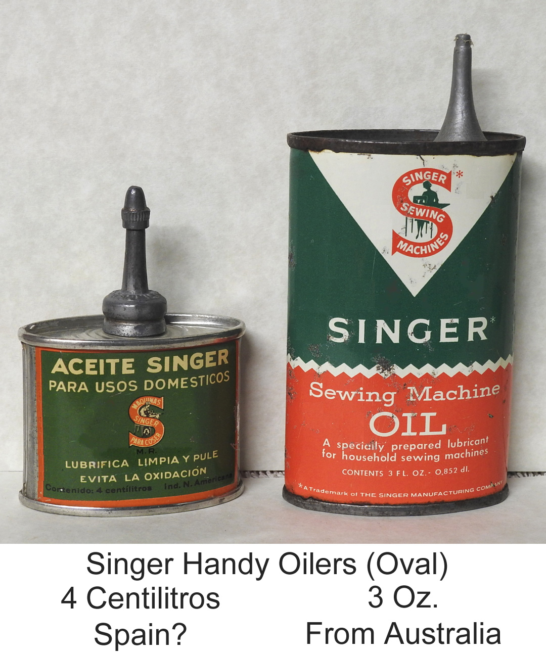 Vintage Singer Sewing Machine Oil Tin & Small Copper Oil Can. Both for one  money. - Rocky Mountain Estate Brokers Inc.