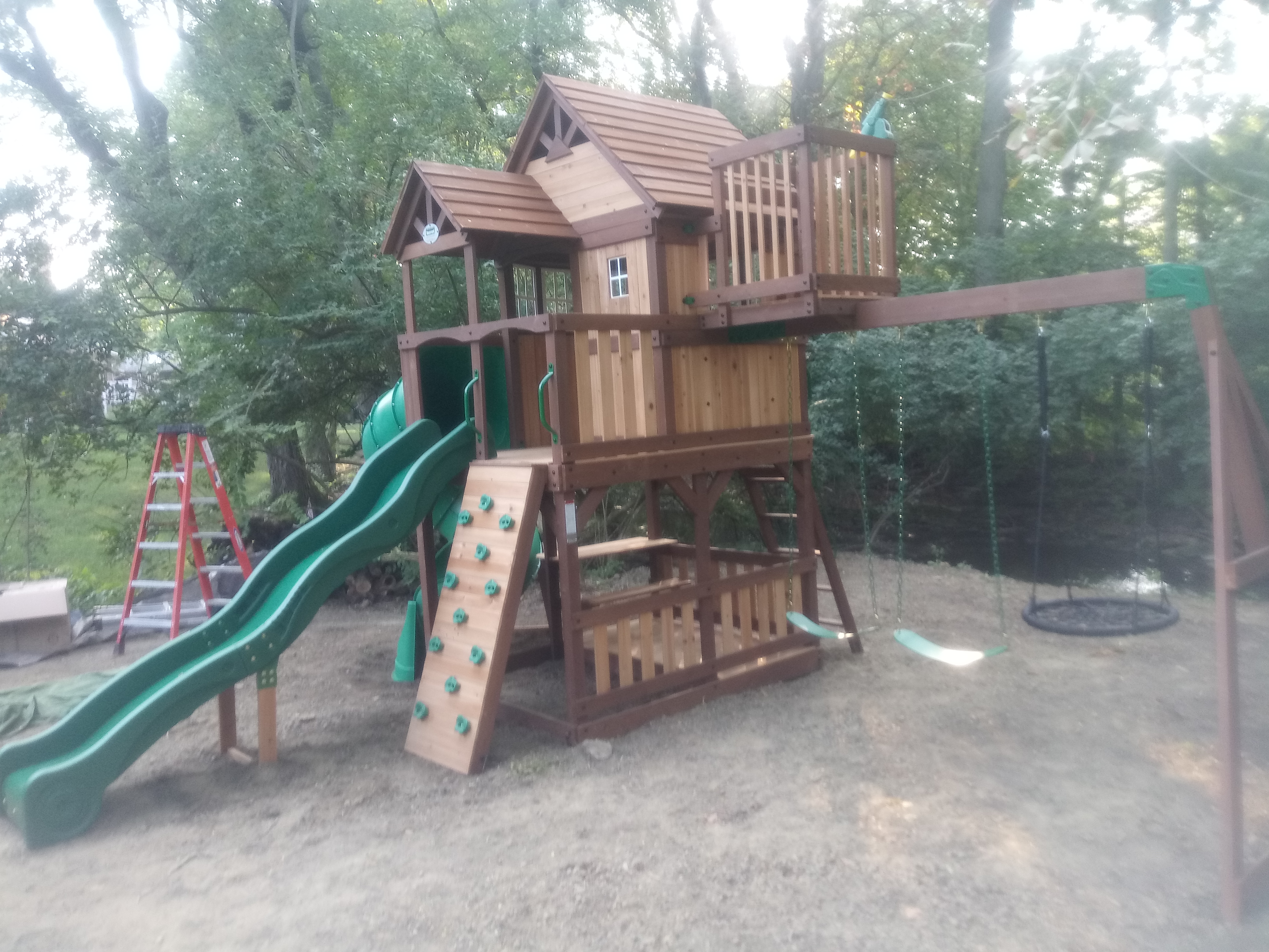 Tube slide swing set deals