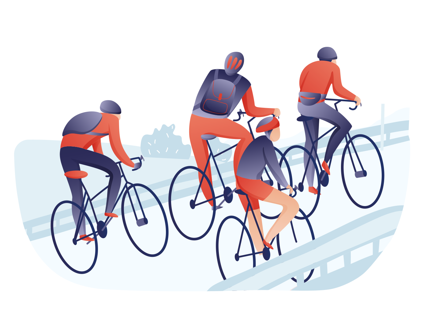 group biking clipart transparent