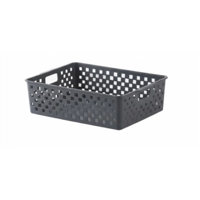 Cesto Organizador Quadratta 27x 21x8cm Chumbo - PRMT4763