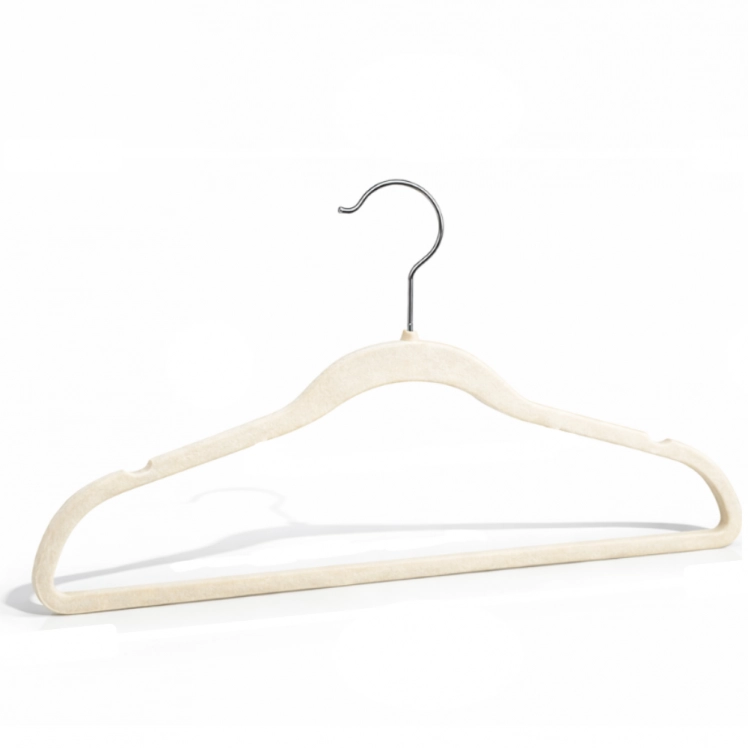 Cabide de Veludo Slim 45cm Bege 10 peças - CVABG45010
