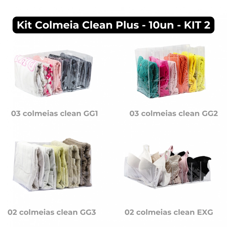 KIT Colmeia Organizadora Clean Clean Plus - 10un - KIT2