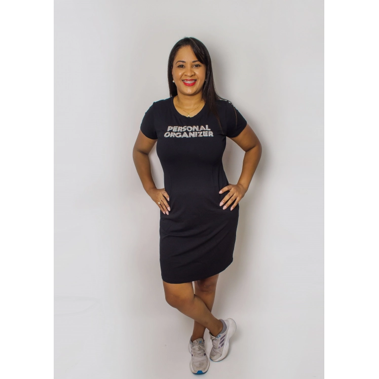 Vestido Personal Organizer Preta com Prata Tam M - VPOPPTM