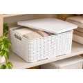 Caixa Organizadora Rattan com Tampa Branca 7 Lts 29x19x14cm M - MLCR1825
