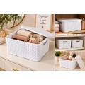 Caixa Organizadora Rattan com Tampa Branca 3,5 lts 21x16x14cm P - MLCR1950