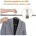 Cabide de Veludo Slim 45cm Cinza 10 pecas - CVACZ45010