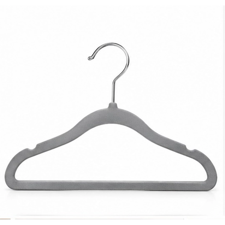 Cabide de Veludo Infantil 30cm Cinza 10 peças - CVKCZ30010