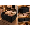 Caixa Organizadora Rattan com Tampa Preta 3,5 lts 21x16x14cm P - MLCR1952