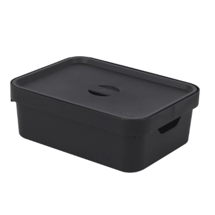 Caixa Organizadora Cube 10.5L Com Tampa 36,5x27,5x13cm Preta OUCC350PTF