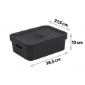 Caixa Organizadora Cube 10.5L Com Tampa 36,5x27,5x13cm Preta OUCC350PTF