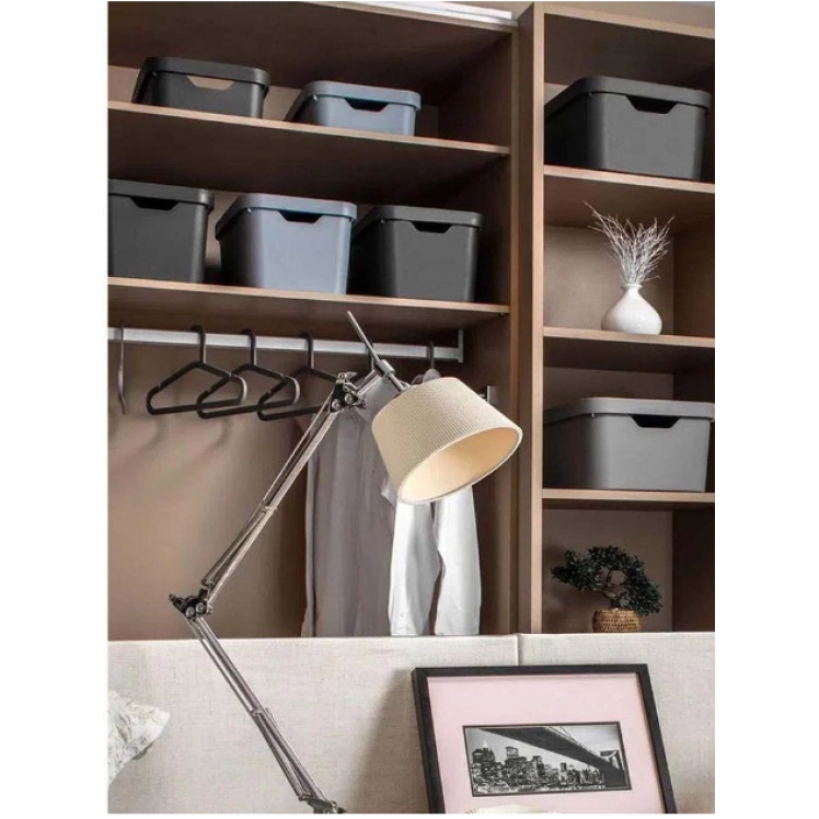 Caixa Organizadora Cube 18L Com Tampa 36x27x24,5cm Preto OUCC450PTF