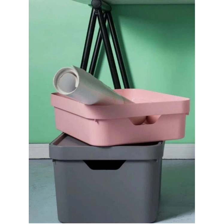 Caixa Organizadora Cube 18L Com Tampa 36x27x24,5cm Preto OUCC450PTF