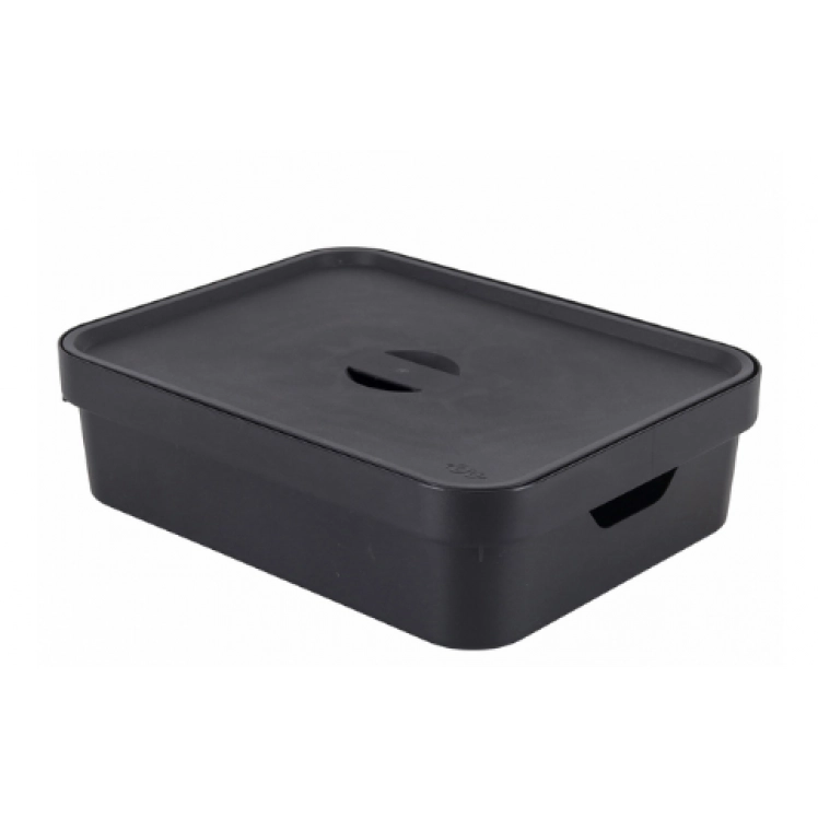 Caixa Organizadora Cube 16L Com Tampa 45x35,5x13cm Preta OUCC550PTF