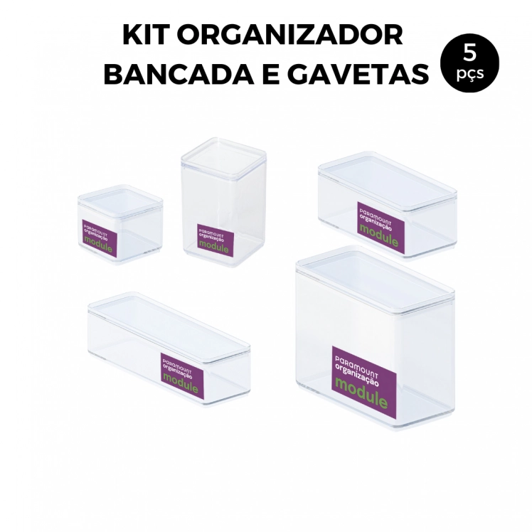 Kit Organizadores Gaveta Bancada Module 5 peças
