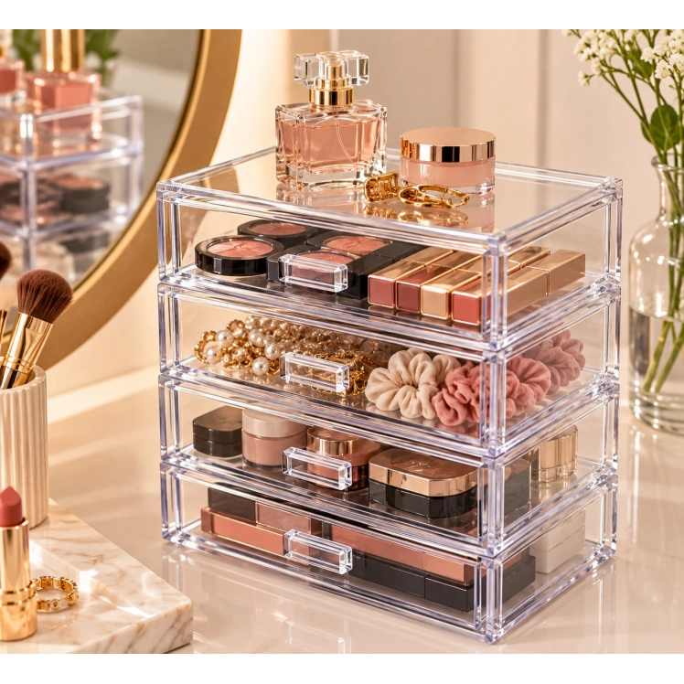 Caixa Organizadora Elegance com Gaveta - 18,5x16x7cm - PRMT1087