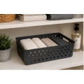 Cesto Organizador Quadratta 34X27X9cm Chumbo - PRMT4761