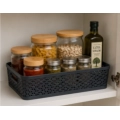 Cesto Organizador Quadratta 27x 21x8cm Chumbo - PRMT4763