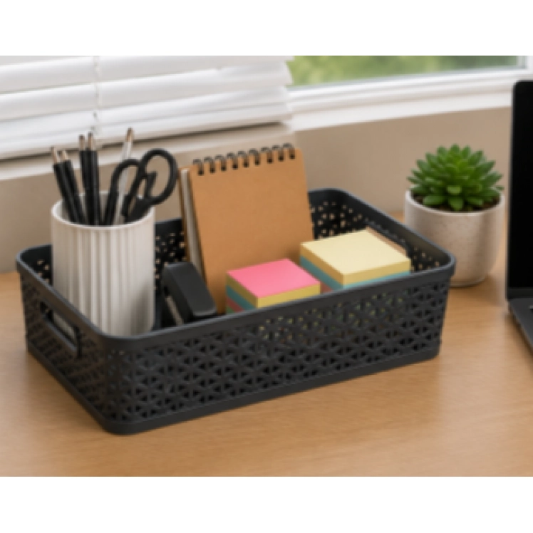 Cesto Organizador Quadratta 27x 21x8cm Chumbo - PRMT4763