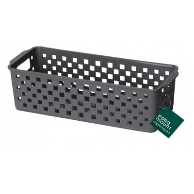 Cesto Organizador Quadratta 27X11x8cm Chumbo - PRMT4764
