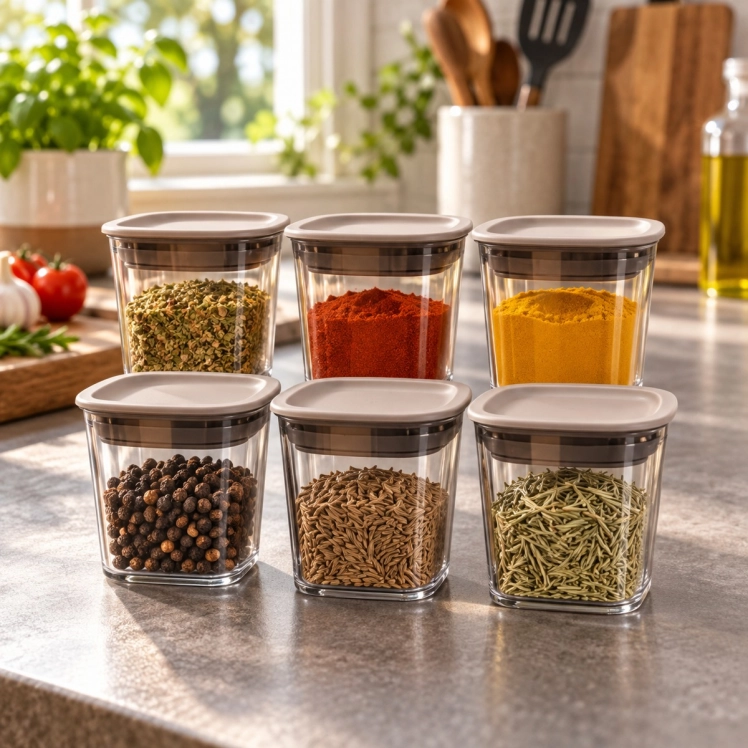 Kit 6 Organizadores Herméticos 150ml Avelã KITH1501
